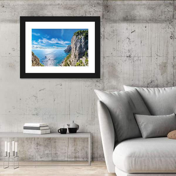 View Of Capri Island Canvas Wall Art-3 Horizontal-Gallery Wrap-25" x 16"-Tiaracle