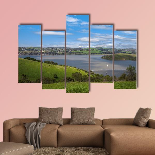 View Of Carquinez Strait Canvas Wall Art-5 Pop-Gallery Wrap-47" x 32"-Tiaracle