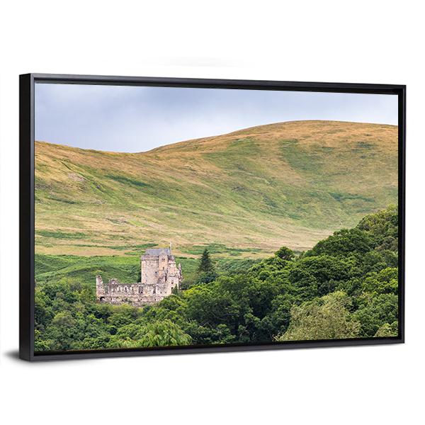 View Of Castle Campbell Canvas Wall Art-3 Horizontal-Gallery Wrap-25" x 16"-Tiaracle