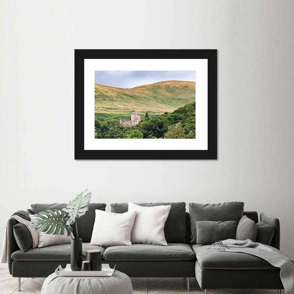 View Of Castle Campbell Canvas Wall Art-3 Horizontal-Gallery Wrap-25" x 16"-Tiaracle