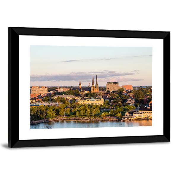 View Of Charlotte Town Canvas Wall Art-5 Horizontal-Gallery Wrap-22" x 12"-Tiaracle
