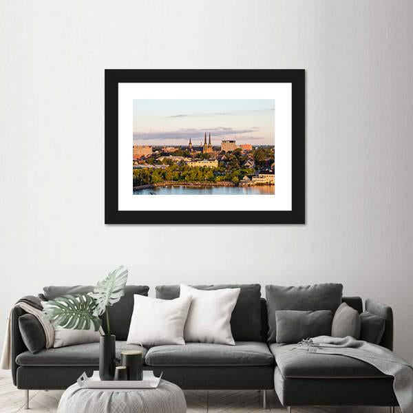 View Of Charlotte Town Canvas Wall Art-5 Horizontal-Gallery Wrap-22" x 12"-Tiaracle