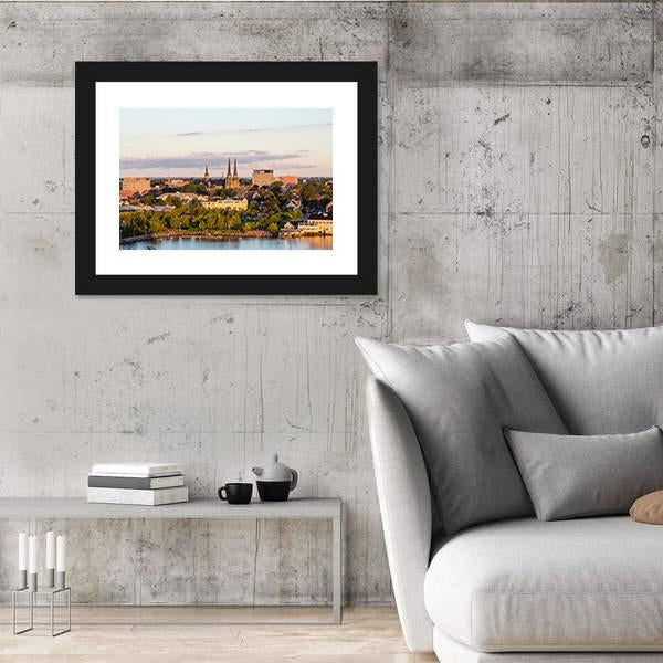 View Of Charlotte Town Canvas Wall Art-5 Horizontal-Gallery Wrap-22" x 12"-Tiaracle