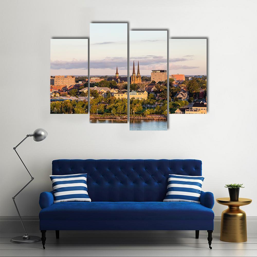 View Of Charlotte Town Canvas Wall Art-4 Pop-Gallery Wrap-50" x 32"-Tiaracle