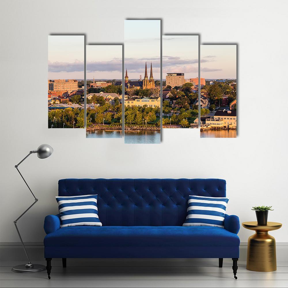 View Of Charlotte Town Canvas Wall Art-5 Pop-Gallery Wrap-47" x 32"-Tiaracle