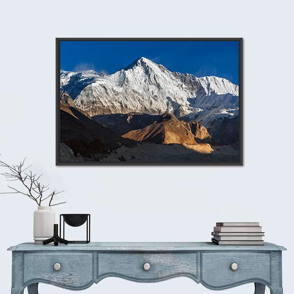 View Of Cho Oyu Mountain Peak In Nepal Canvas Wall Art-1 Piece-Floating Frame-36" x 24"-Tiaracle