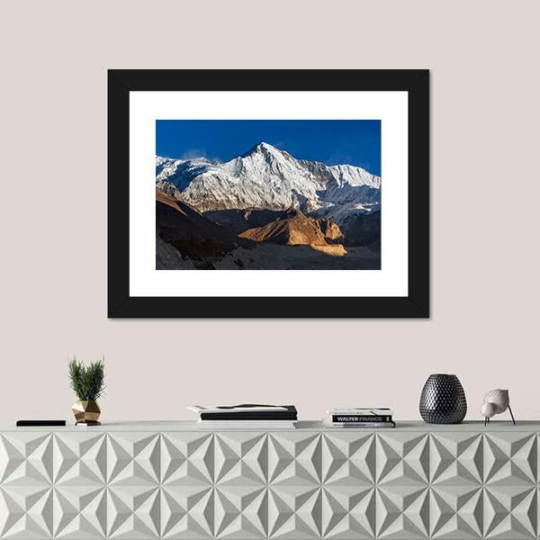 View Of Cho Oyu Mountain Peak In Nepal Canvas Wall Art-1 Piece-Framed Print-30" x 20"-Tiaracle