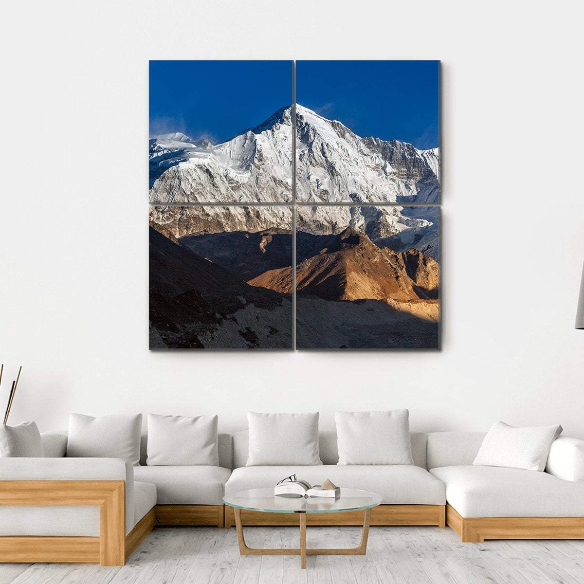 View Of Cho Oyu Mountain Peak In Nepal Canvas Wall Art-4 Square-Gallery Wrap-17" x 17"-Tiaracle