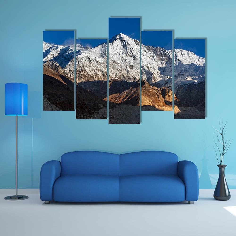 View Of Cho Oyu Mountain Peak In Nepal Canvas Wall Art-5 Pop-Gallery Wrap-32" x 21"-Tiaracle