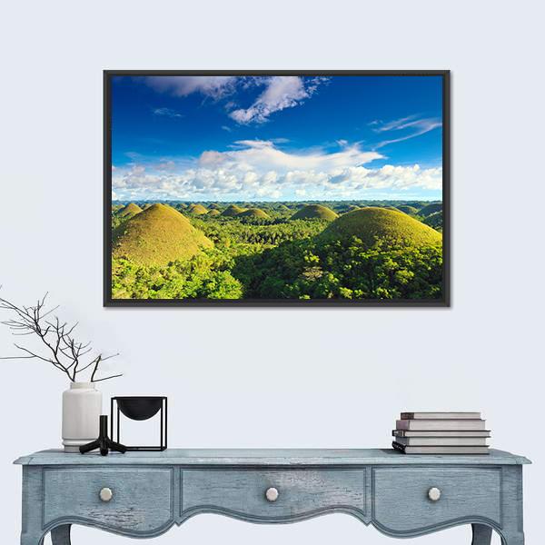View Of Chocolate Hills Bohol Canvas Wall Art-3 Horizontal-Gallery Wrap-25" x 16"-Tiaracle