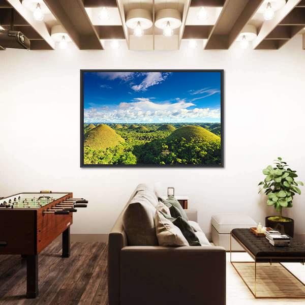 View Of Chocolate Hills Bohol Canvas Wall Art-3 Horizontal-Gallery Wrap-25" x 16"-Tiaracle