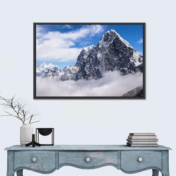 View Of Cholatse Peak Canvas Wall Art-1 Piece-Floating Frame-24" x 16"-Tiaracle