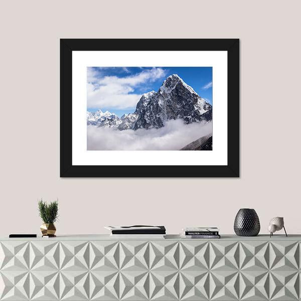 View Of Cholatse Peak Canvas Wall Art-1 Piece-Framed Print-20" x 16"-Tiaracle