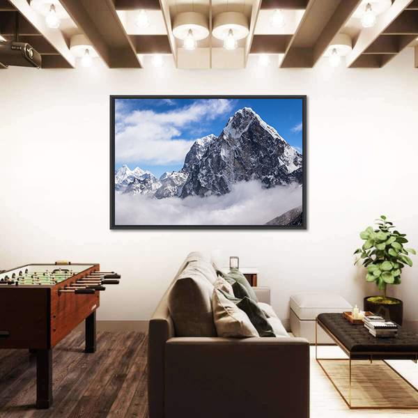 View Of Cholatse Peak Canvas Wall Art-3 Horizontal-Gallery Wrap-25" x 16"-Tiaracle