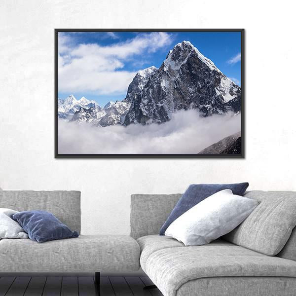 View Of Cholatse Peak Canvas Wall Art-3 Horizontal-Gallery Wrap-25" x 16"-Tiaracle