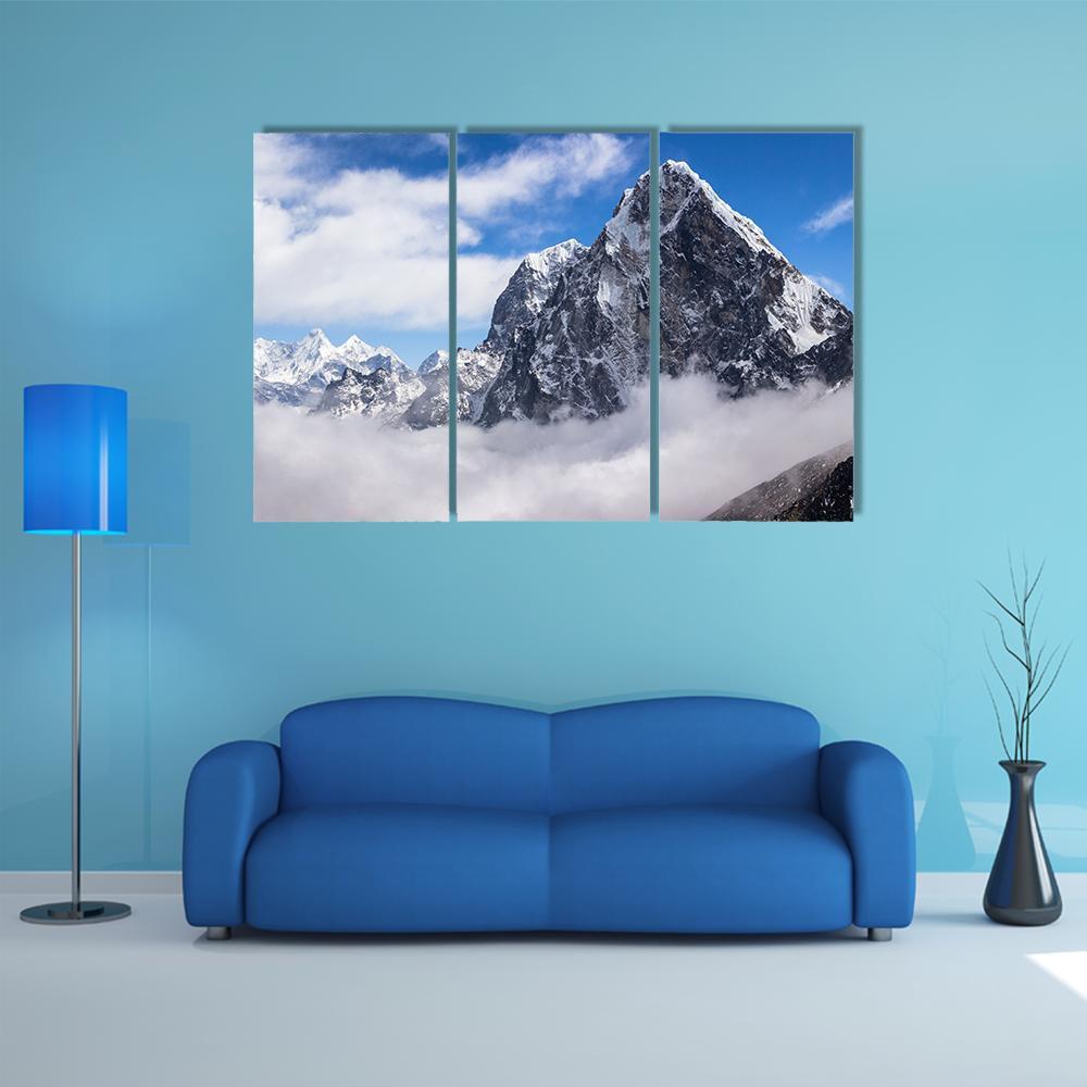View Of Cholatse Peak Canvas Wall Art-3 Horizontal-Gallery Wrap-37" x 24"-Tiaracle