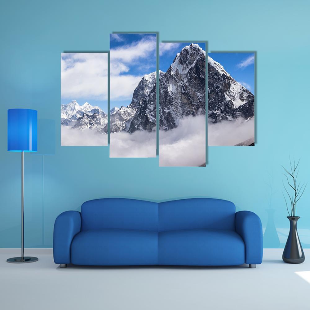 View Of Cholatse Peak Canvas Wall Art-4 Pop-Gallery Wrap-50" x 32"-Tiaracle