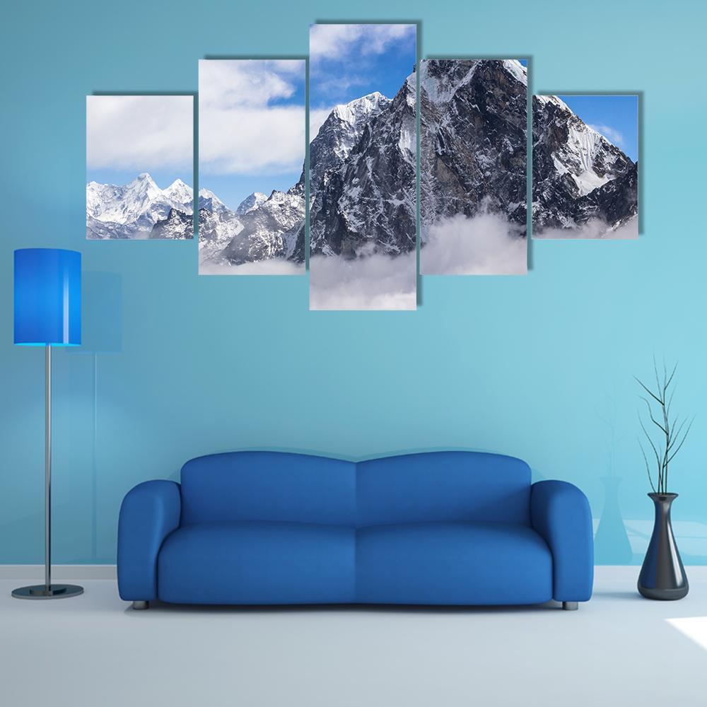 View Of Cholatse Peak Canvas Wall Art-5 Star-Gallery Wrap-62" x 32"-Tiaracle