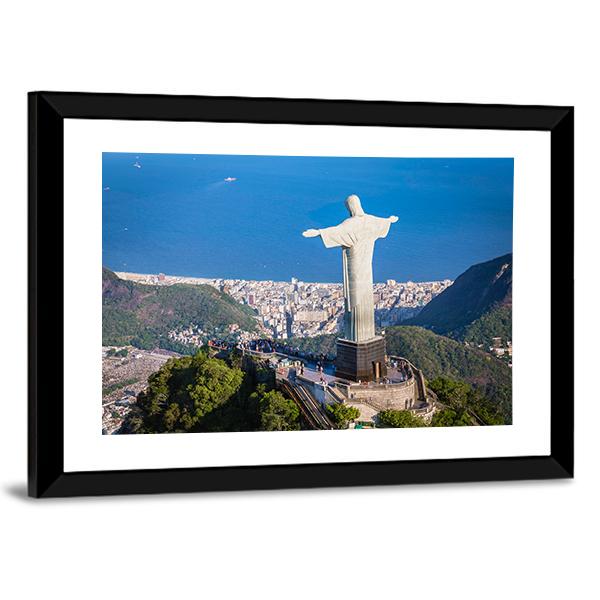 View Of Christ And Botafogo Bay From High Angle Canvas Wall Art-3 Horizontal-Gallery Wrap-25" x 16"-Tiaracle