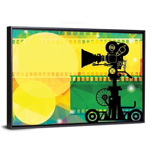 View Of Cinema Abstract Canvas Wall Art-3 Horizontal-Gallery Wrap-25" x 16"-Tiaracle