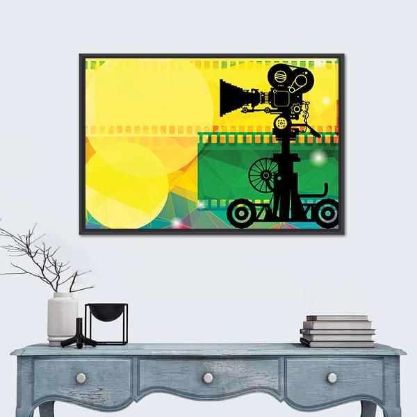 View Of Cinema Abstract Canvas Wall Art-1 Piece-Floating Frame-24" x 16"-Tiaracle