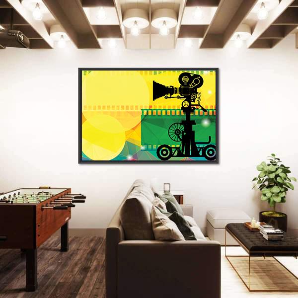 View Of Cinema Abstract Canvas Wall Art-3 Horizontal-Gallery Wrap-25" x 16"-Tiaracle