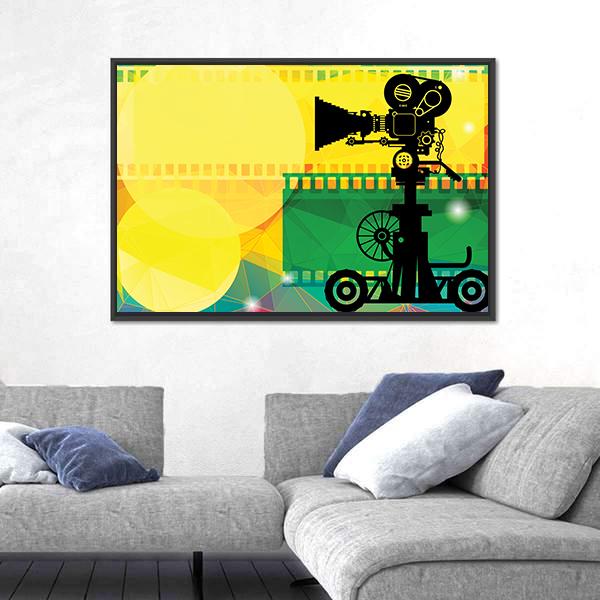 View Of Cinema Abstract Canvas Wall Art-3 Horizontal-Gallery Wrap-25" x 16"-Tiaracle