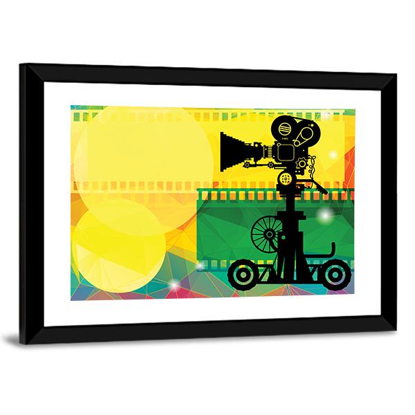 View Of Cinema Abstract Canvas Wall Art-3 Horizontal-Gallery Wrap-25" x 16"-Tiaracle