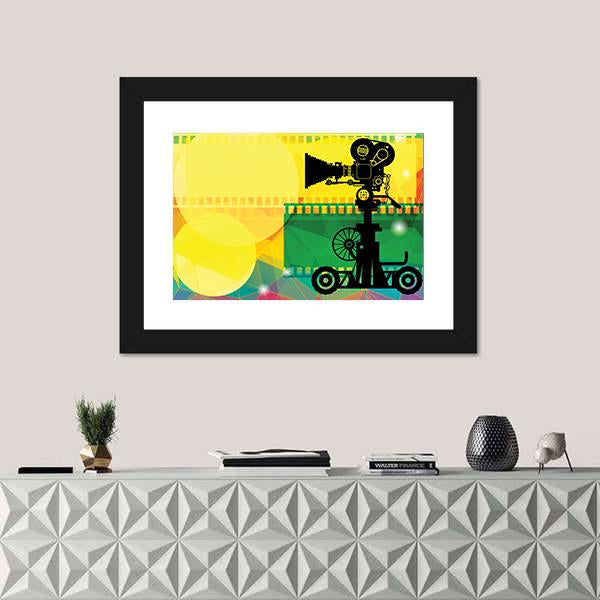 View Of Cinema Abstract Canvas Wall Art-1 Piece-Framed Print-20" x 16"-Tiaracle