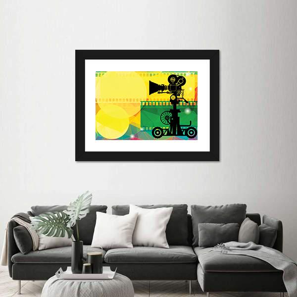 View Of Cinema Abstract Canvas Wall Art-3 Horizontal-Gallery Wrap-25" x 16"-Tiaracle