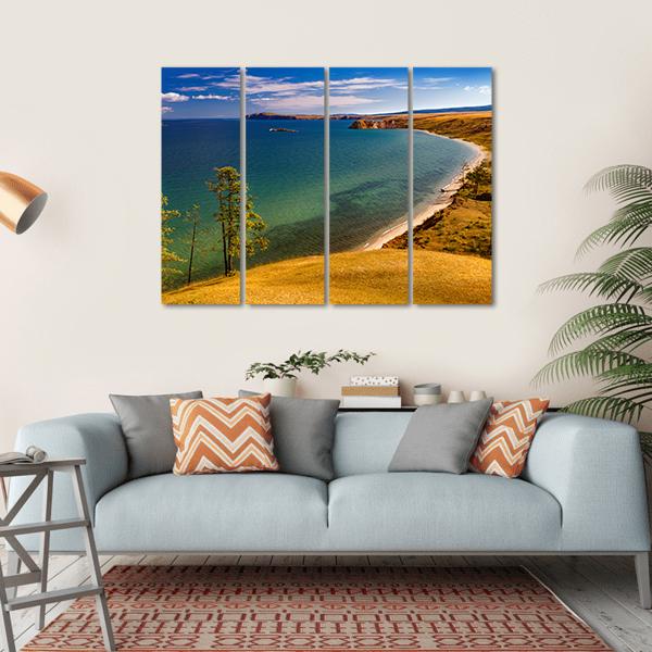 View Of Coast Of Baikal Lake Canvas Wall Art-4 Horizontal-Gallery Wrap-34" x 24"-Tiaracle