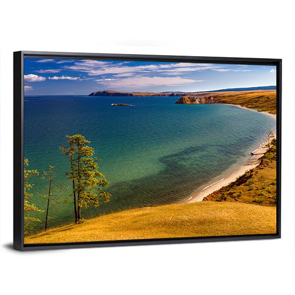 View Of Coast Of Baikal Lake Canvas Wall Art-3 Horizontal-Gallery Wrap-25" x 16"-Tiaracle
