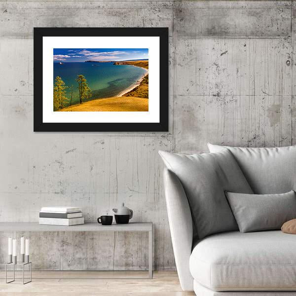 View Of Coast Of Baikal Lake Canvas Wall Art-3 Horizontal-Gallery Wrap-25" x 16"-Tiaracle