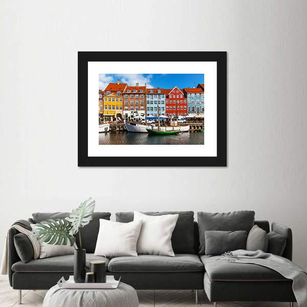 View Of Color Buildings Of Nyhavn Canvas Wall Art-3 Horizontal-Gallery Wrap-25" x 16"-Tiaracle