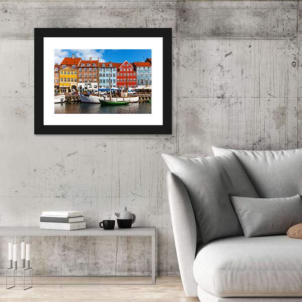 View Of Color Buildings Of Nyhavn Canvas Wall Art-3 Horizontal-Gallery Wrap-25" x 16"-Tiaracle