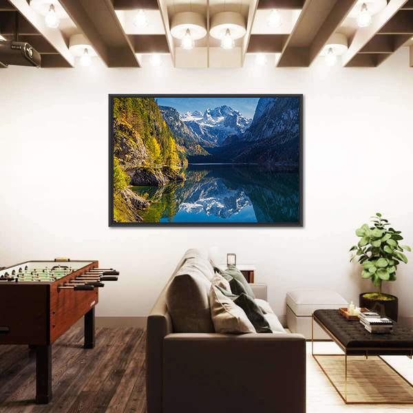 View Of Colorful Autumn Mountain In Austria Canvas Wall Art-3 Horizontal-Gallery Wrap-25" x 16"-Tiaracle