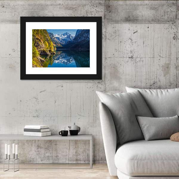 View Of Colorful Autumn Mountain In Austria Canvas Wall Art-3 Horizontal-Gallery Wrap-25" x 16"-Tiaracle