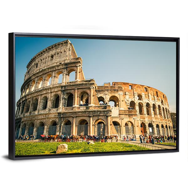 View Of Colosseum In Rome Canvas Wall Art-3 Horizontal-Gallery Wrap-25" x 16"-Tiaracle