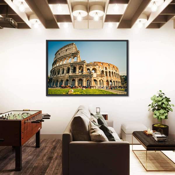 View Of Colosseum In Rome Canvas Wall Art-5 Horizontal-Gallery Wrap-22" x 12"-Tiaracle