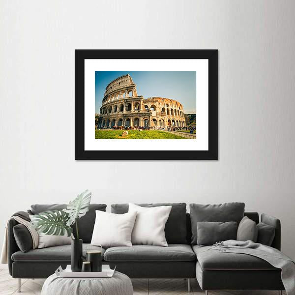 View Of Colosseum In Rome Canvas Wall Art-5 Horizontal-Gallery Wrap-22" x 12"-Tiaracle