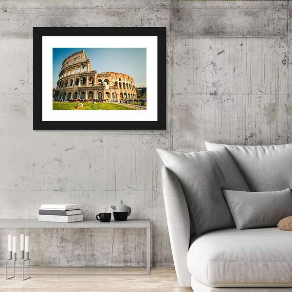 View Of Colosseum In Rome Canvas Wall Art-3 Horizontal-Gallery Wrap-25" x 16"-Tiaracle