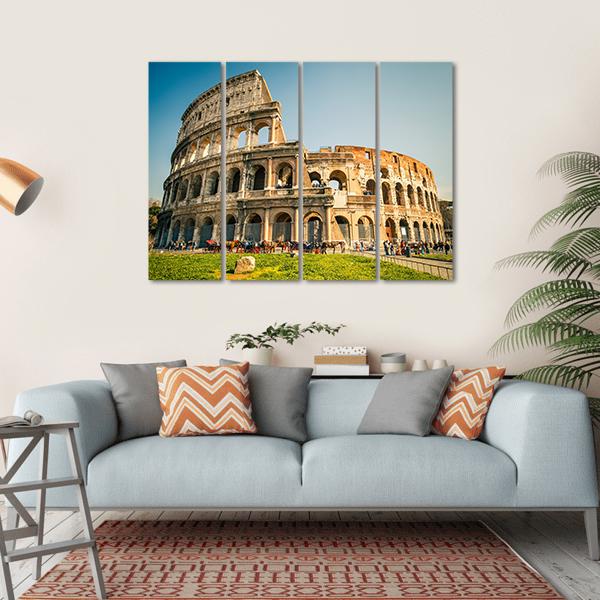 View Of Colosseum In Rome Canvas Wall Art-4 Horizontal-Gallery Wrap-34" x 24"-Tiaracle