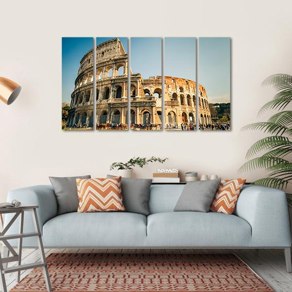 View Of Colosseum In Rome Canvas Wall Art-5 Horizontal-Gallery Wrap-22" x 12"-Tiaracle