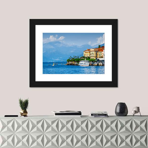 View Of Como Lake Canvas Wall Art-1 Piece-Framed Print-20" x 16"-Tiaracle