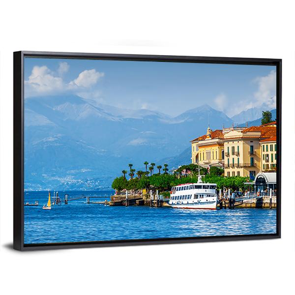 View Of Como Lake Canvas Wall Art-3 Horizontal-Gallery Wrap-25" x 16"-Tiaracle