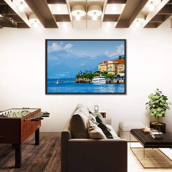 View Of Como Lake Canvas Wall Art-3 Horizontal-Gallery Wrap-25" x 16"-Tiaracle