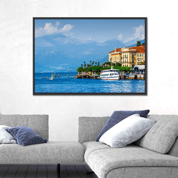 View Of Como Lake Canvas Wall Art-3 Horizontal-Gallery Wrap-25" x 16"-Tiaracle