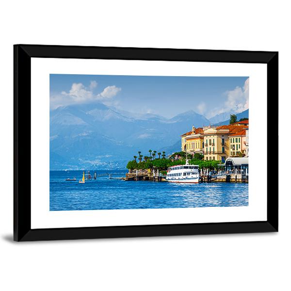 View Of Como Lake Canvas Wall Art-3 Horizontal-Gallery Wrap-25" x 16"-Tiaracle