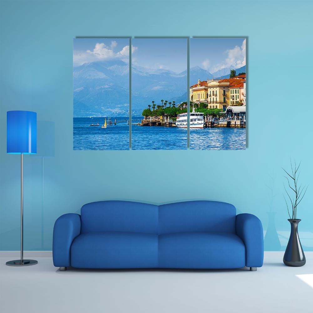View Of Como Lake Canvas Wall Art-3 Horizontal-Gallery Wrap-37" x 24"-Tiaracle