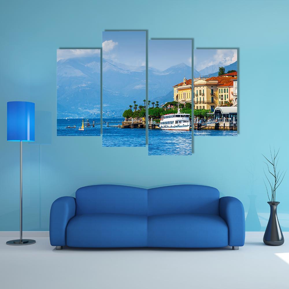View Of Como Lake Canvas Wall Art-4 Pop-Gallery Wrap-50" x 32"-Tiaracle